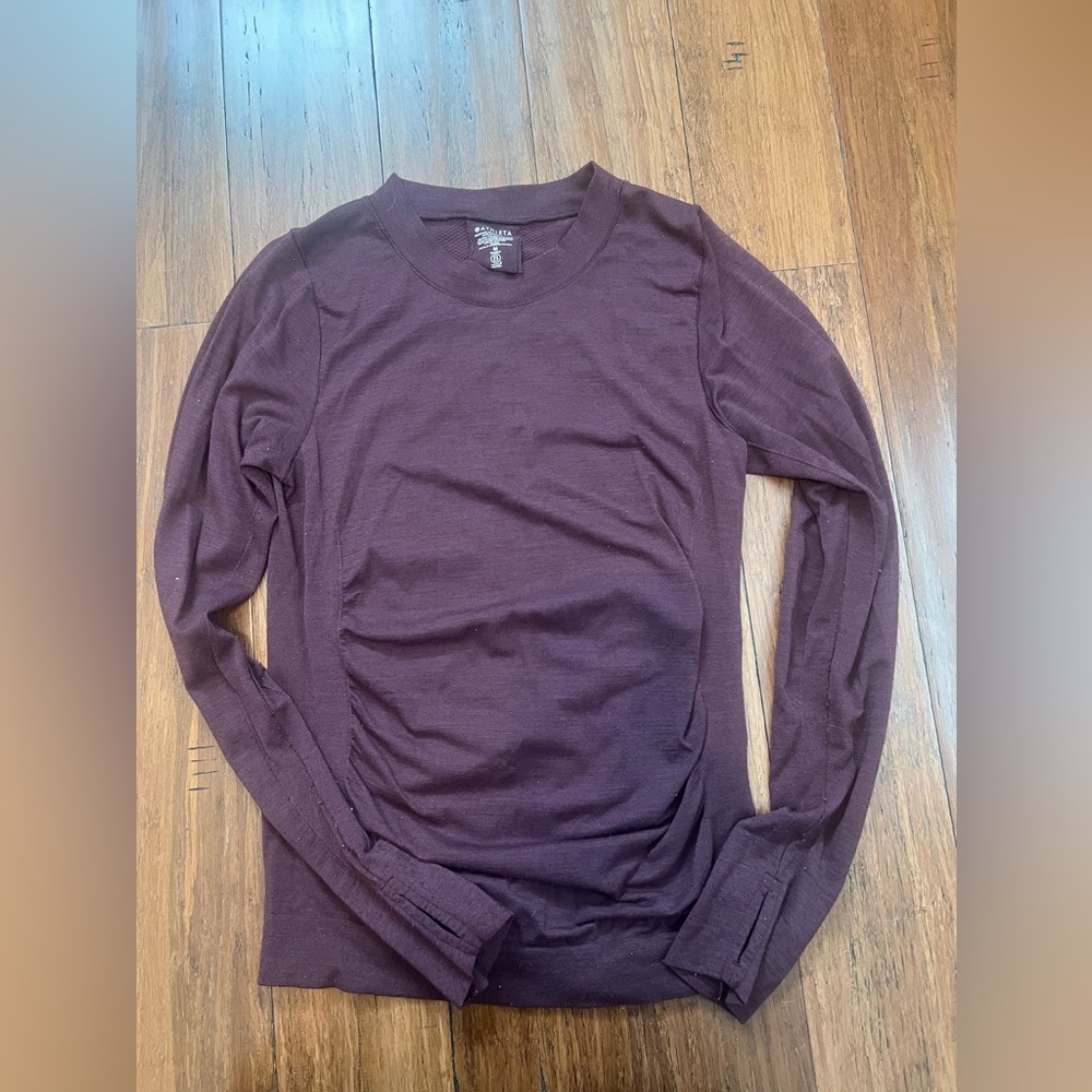 Long Sleeve Burgundy Athleta Shirt Size Medium